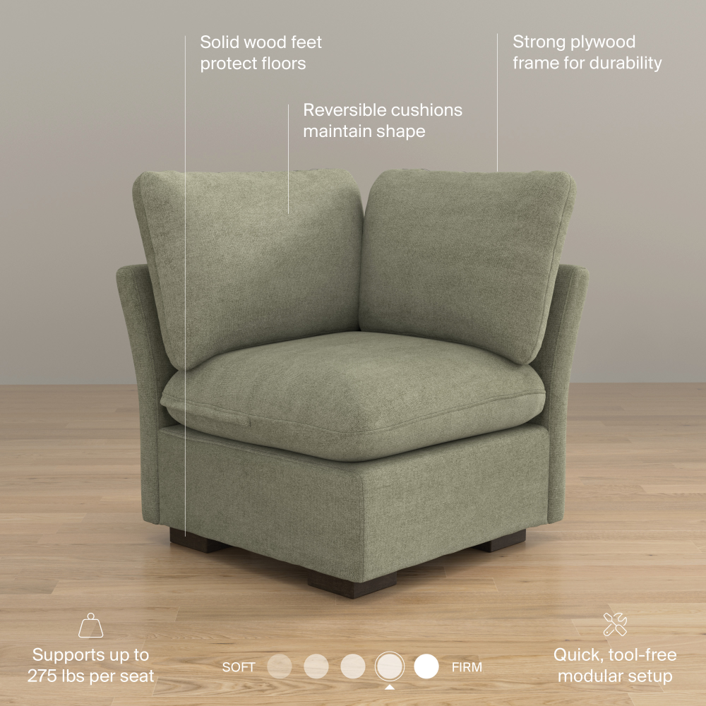 Shop Bush Home Sienna Modular Corner Wedge, Image 08, SIN36SSGW-03, #color_soft green