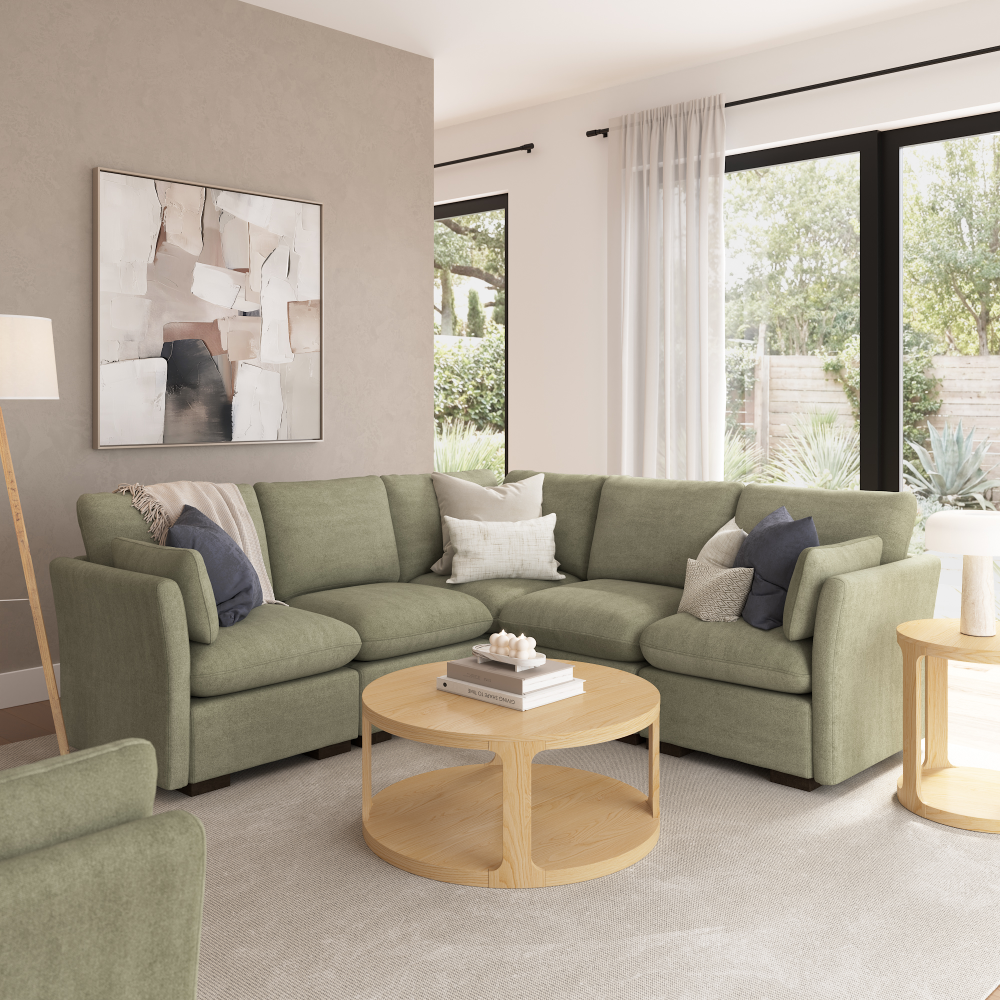 Shop Bush Home Sienna Modular 2-Seater Loveseat, Image 03, SNA002SGW, #color_soft green