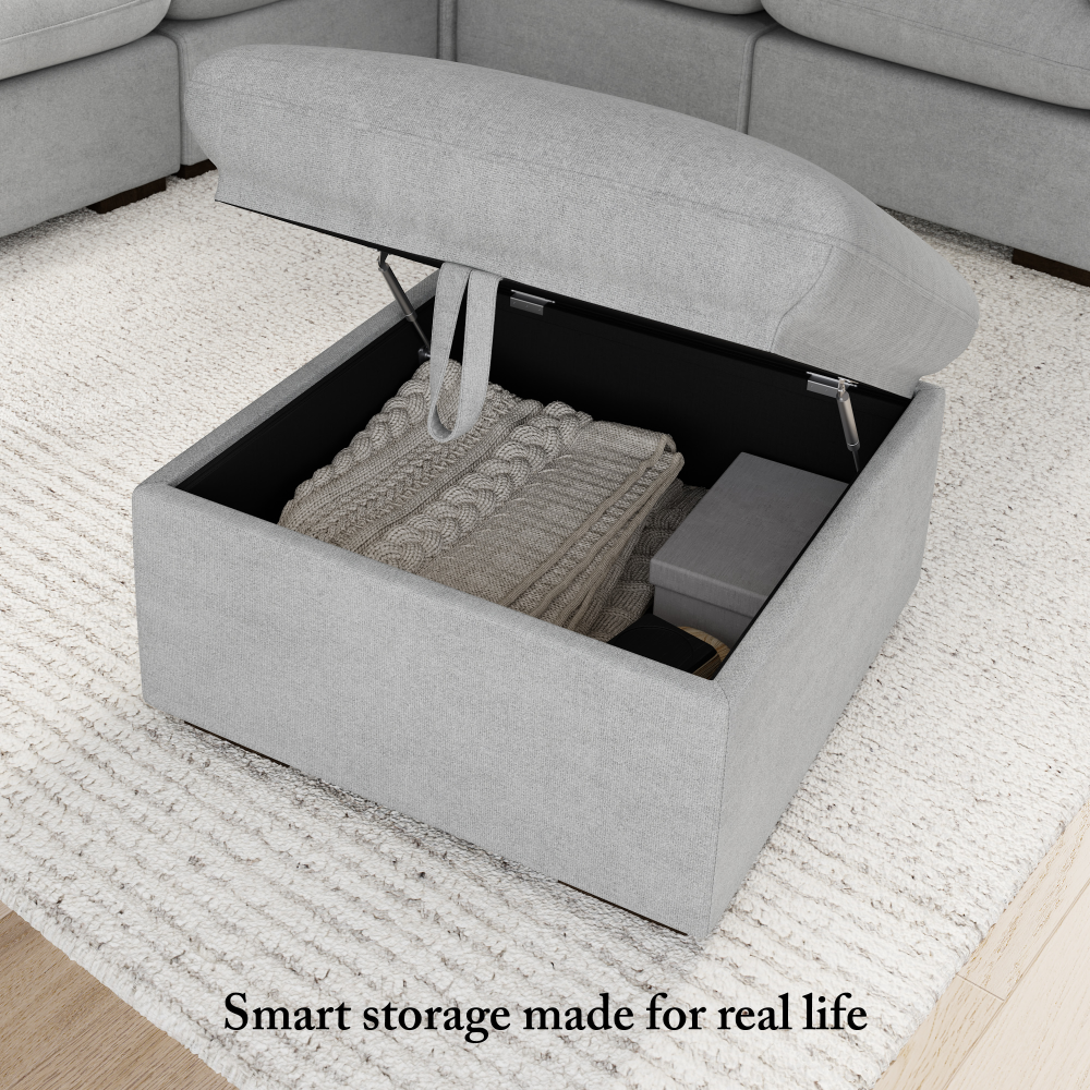Shop Bush Home Sienna Modular 3-Seater Double Ottoman Chaise Sectional, Image 05, SNA008DGW, #color_dove gray