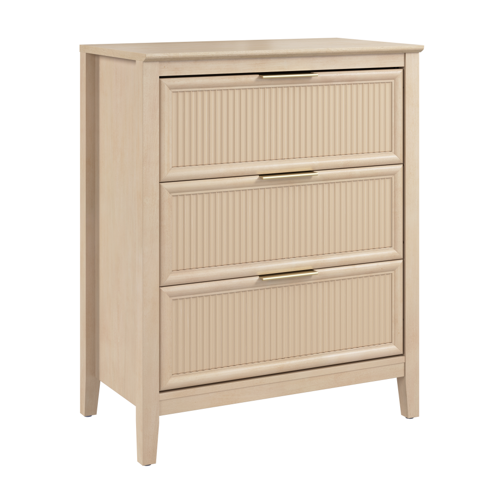Shop Bush Home Camille Fluted 3 Drawer Dresser, Image 02, CMS130NB-03, #color_natural birch